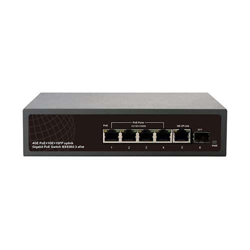 PoE-S4G-1G-1SFP(65W)(4ports 1000Mbps PoE+1port 1000Mbps Uplink+1ports SFP) 