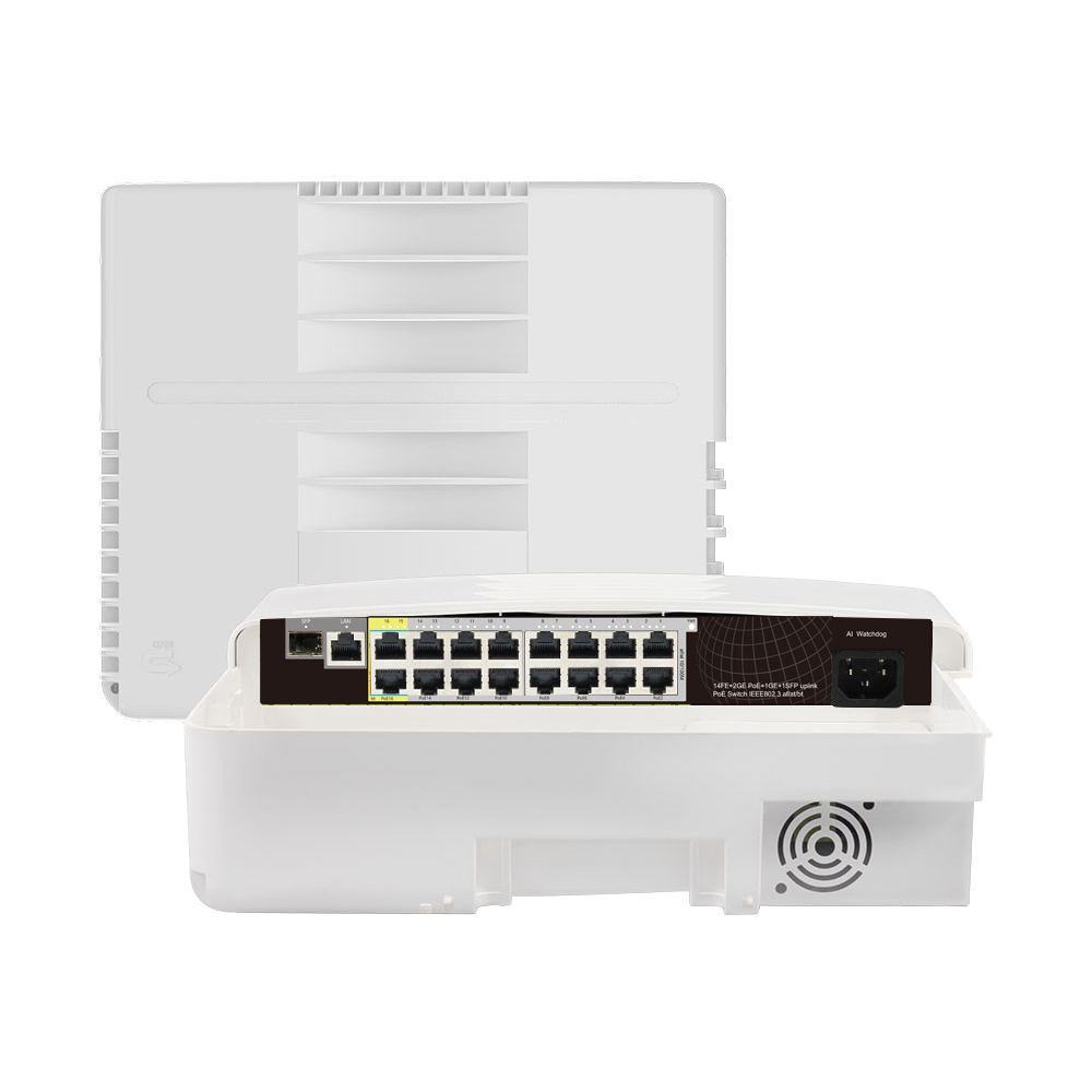 PoE-16(14M-2GBT)-1G-1SFP-WF(1~14 port af/at x 10/100Mbps; 15~16 bt port x 10/100/1000Mbps, 1port 1000Mbps uplink port, 1port SPF) 