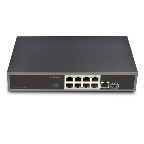 PoE-S8M-1G-1SFP(150W)(8ports 100Mbps PoE+1port GE uplink+1 SFP )